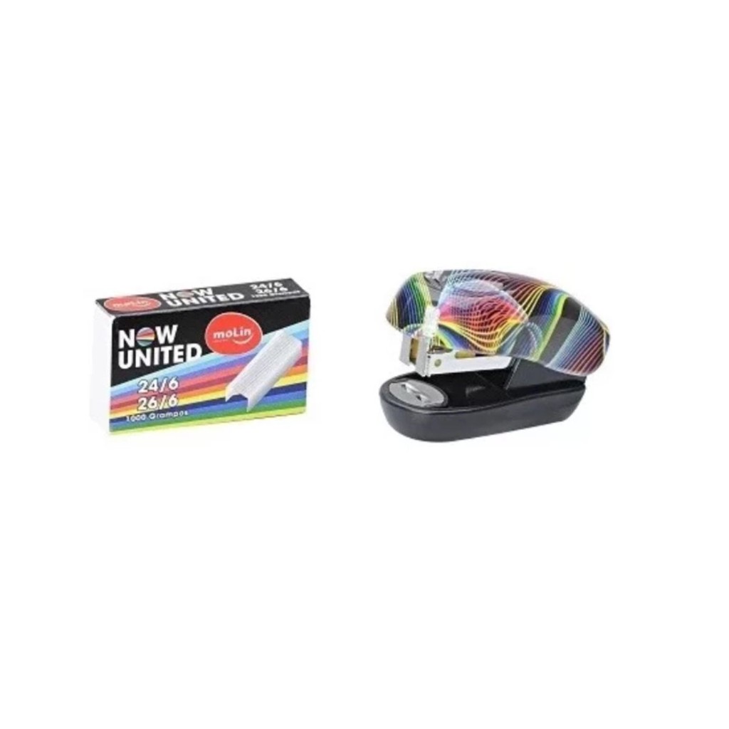 Mini grampeador Now United + Grampos Molin