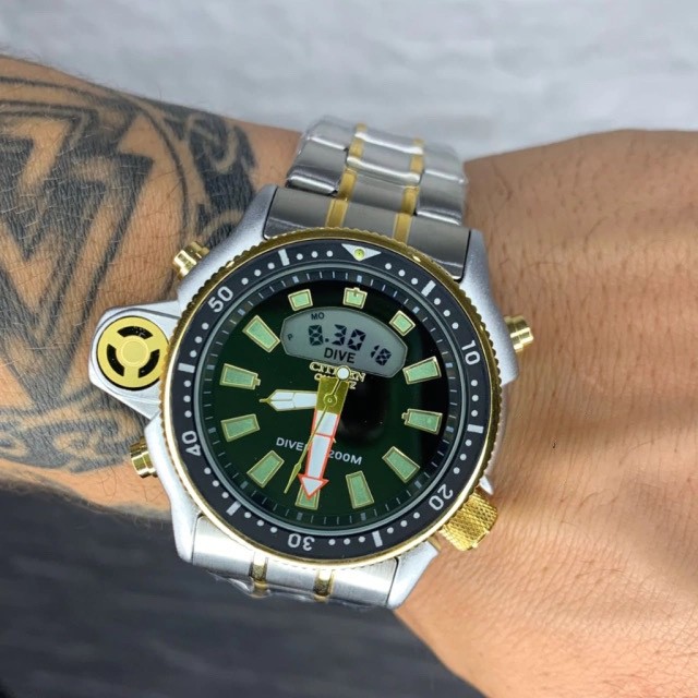Relógio Masculino Citizen Aqualand Serie Ouro Funcional Prova D'agua+ Caixa e Envio Imediato BY LEEH STORE