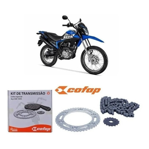 KIT DE RELAÇÃO AÇO SAE1045 HONDA NXR160 BROS XRE 190 - COFAP