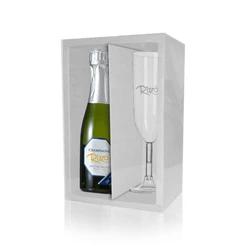 Caixa Mini Champanhe e Taça (20,5cm x 13cm x 6cm) Branca 10 unidades Assk