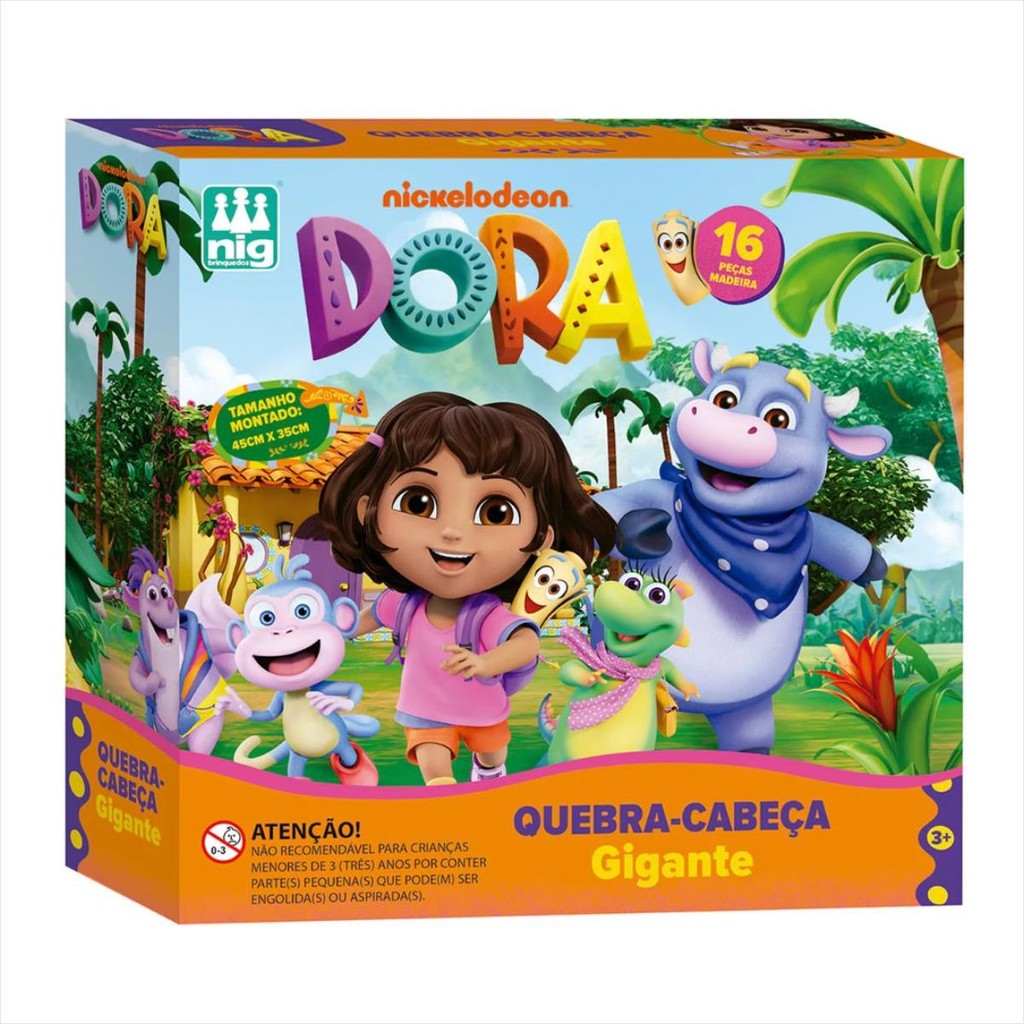 Quebra-Cabeça Dora Aventureira 16 Peças Madeira Educativo Infantil