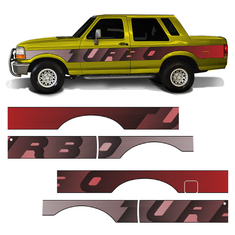 Faixa Compatível F1000 1993 Turbo Adesivo Cabine Extra Prata - Spare Parts and Accessories for Vehicles