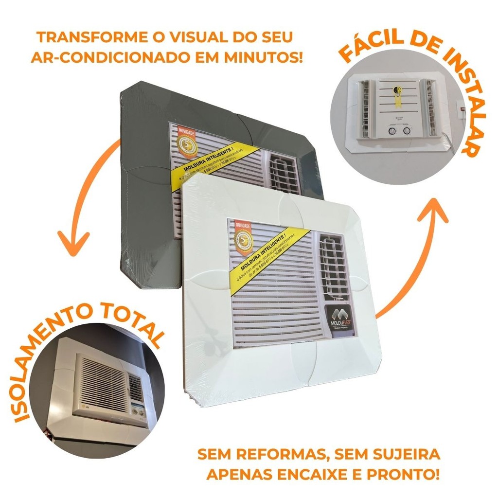 Moldura Ar Condicionado Regulável De 5600 A 30.000btus Cores Acabamento Ajustável Encaixe em Oferta na Shopee