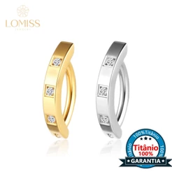 Piercing Argola Para Umbigo Titânio Quadrado Zircônias