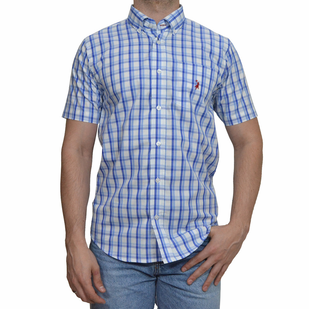 Camisa Country Masculina Manga Curta Quadriculada Austin Lancamento
