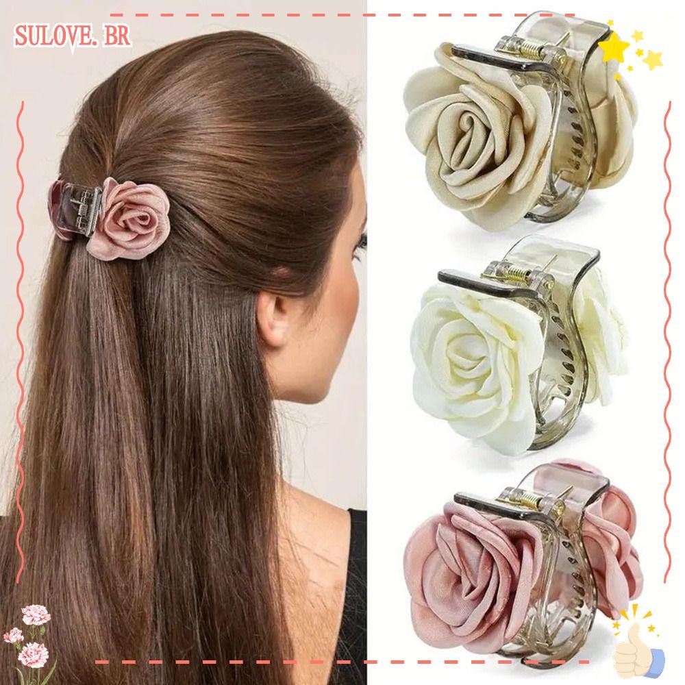 SULOVEDU 1/3 Unidades De Grampos De Cabelo Rosa , Acessórios , Garra Elegantes De Dupla Face
