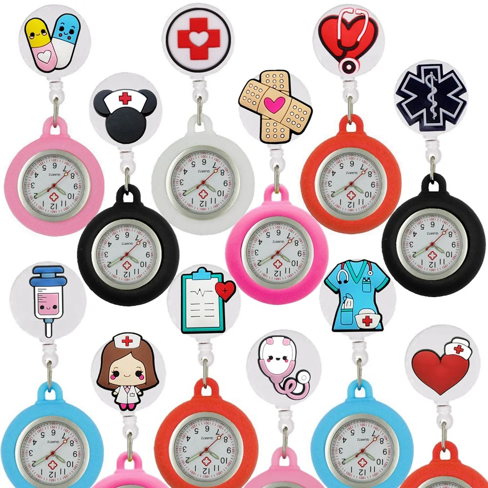 Adorável hospital Enfermeira Médico Ícones Dos Desenhos Animados fob Relógios De Bolso Acessórios De Moda Unissex Femini