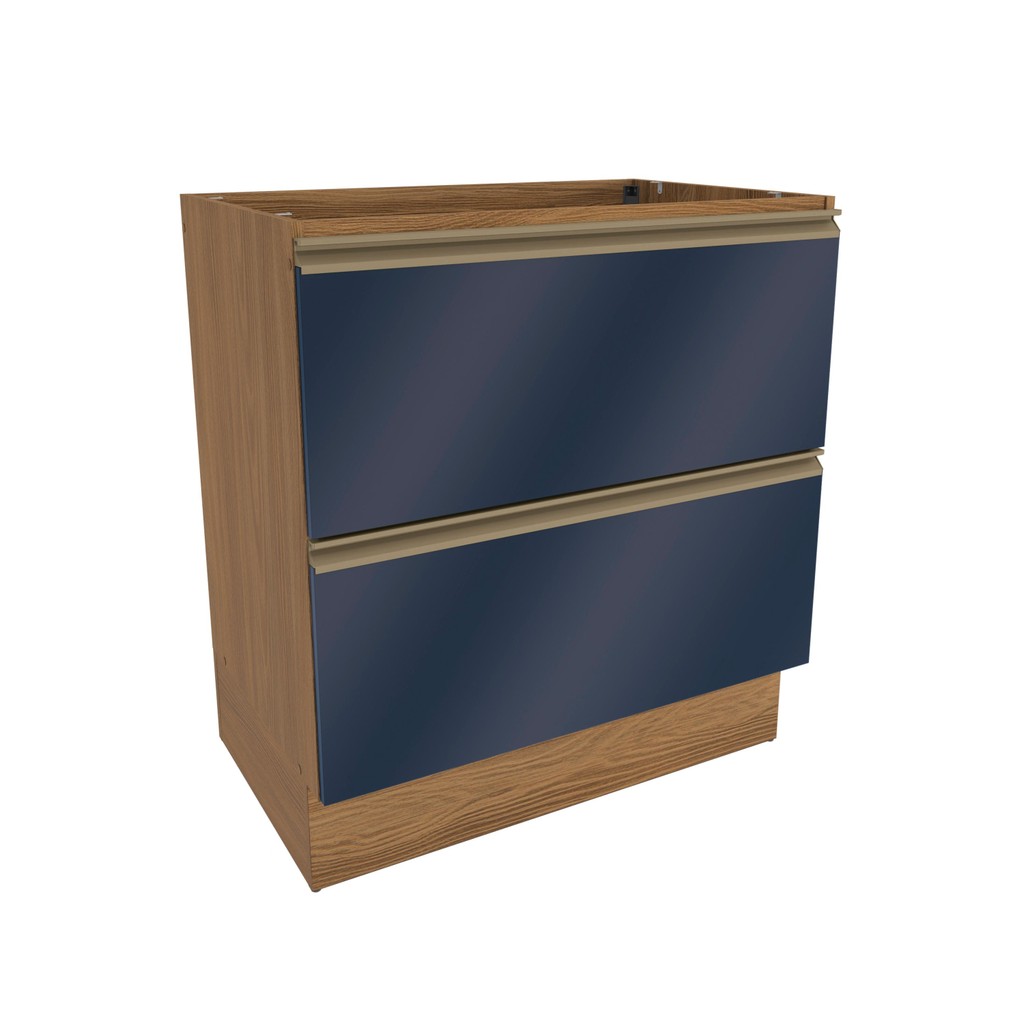 Balcão 2 Gavetas Kappesberg Celeste 100% MDF Nogueira/Azul Profundo 80cm em Oferta na Shopee