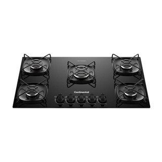 Cooktop 5 Bocas a Gás Continental Mesa de Vidro Preto com Acendimento Automático (KC5GR) em Oferta na Shopee