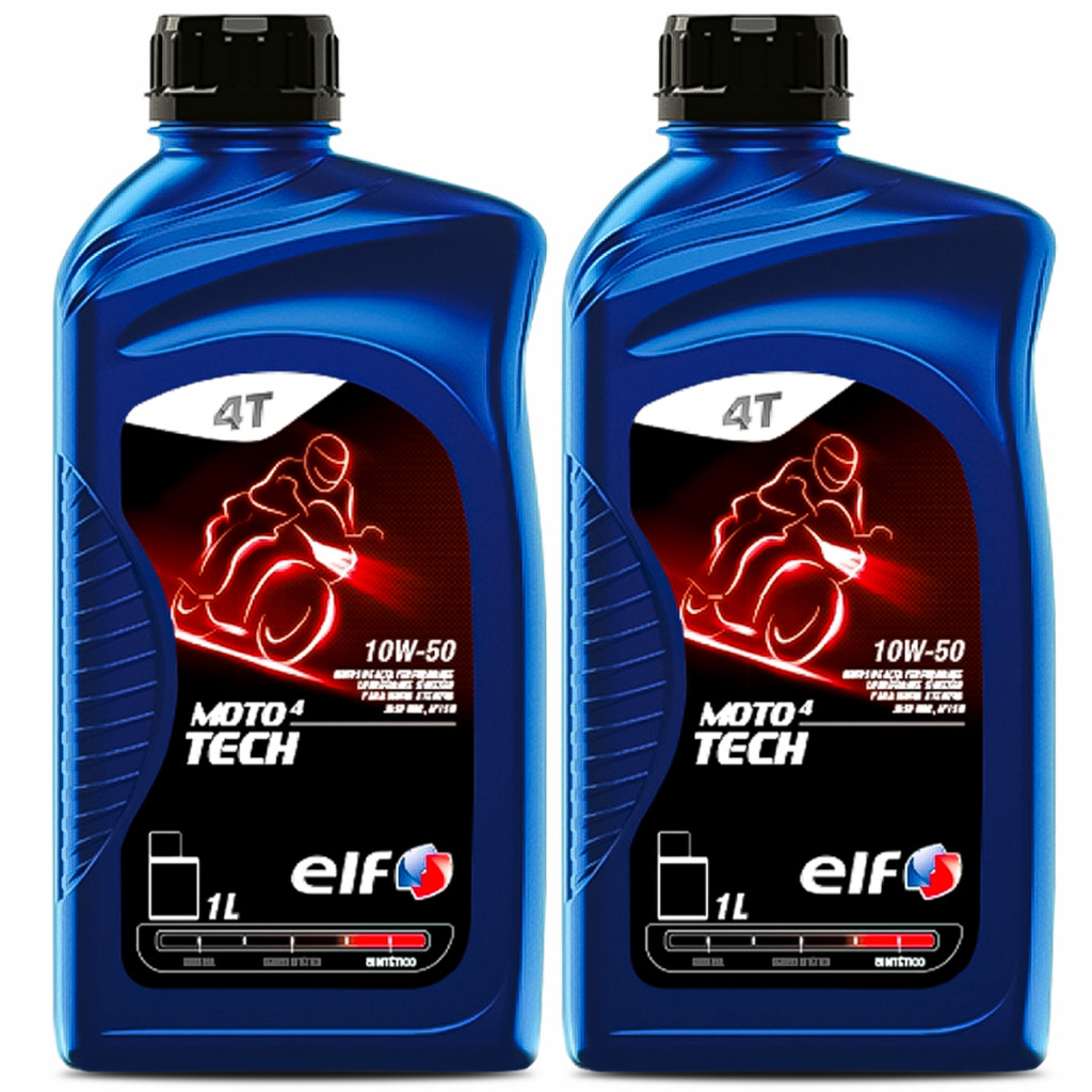 Kit 2x Óleo 100% Sintético 10W-50 Elf Moto 4 Tech - Spare Parts and Accessories for Vehicles