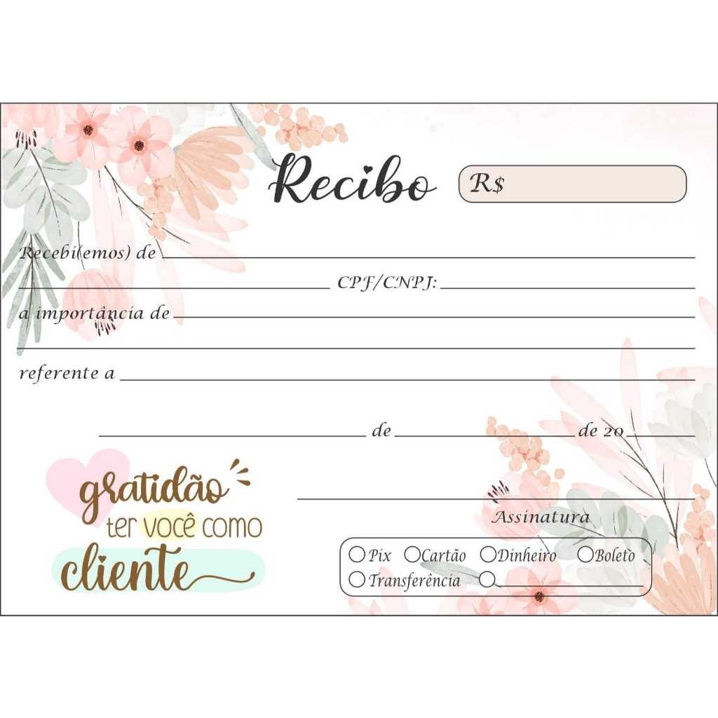 Bloco de recibos / 10x14 - Linha especial