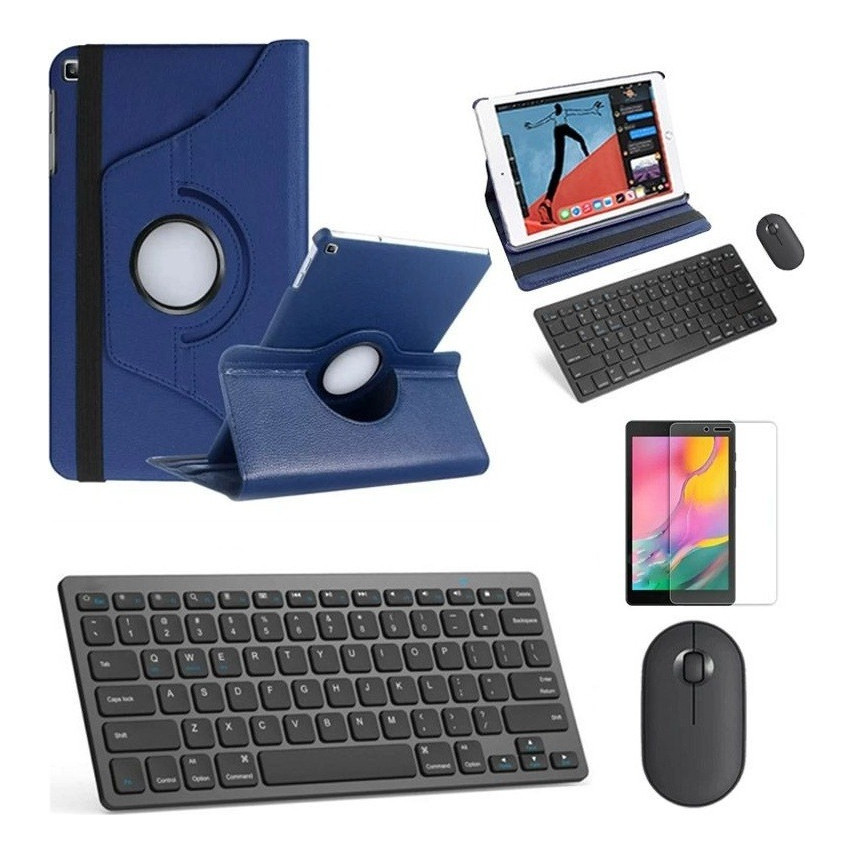 Kit Capa Azul Teclado/mouse/pel Galaxy Tab A 8  T290/t295