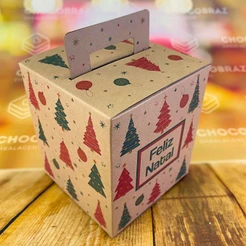 5 CAIXAS PARA PANETONE 250G NATAL RUSTICO KRAFT OUTLET - D17 122295