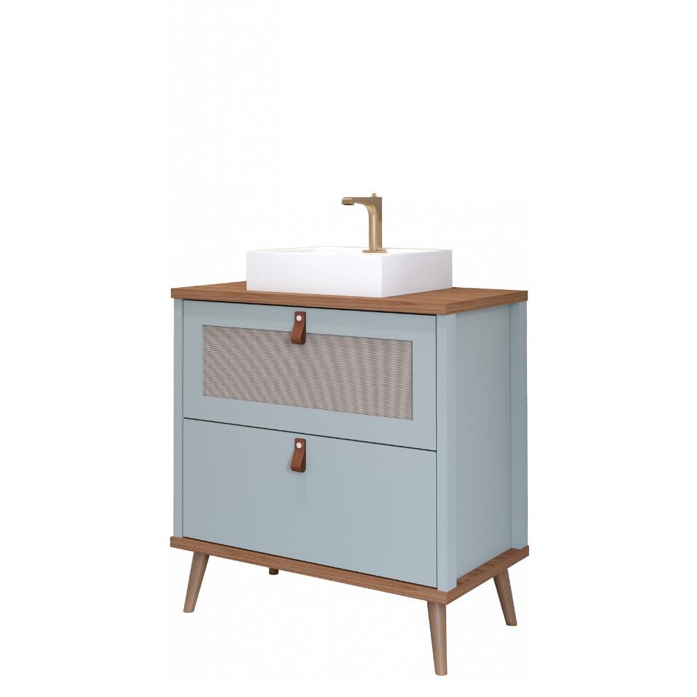 Gabinete Para Banheiro Vêneto Pistache/Freijó MGM Móveis 60cm - Home & Living