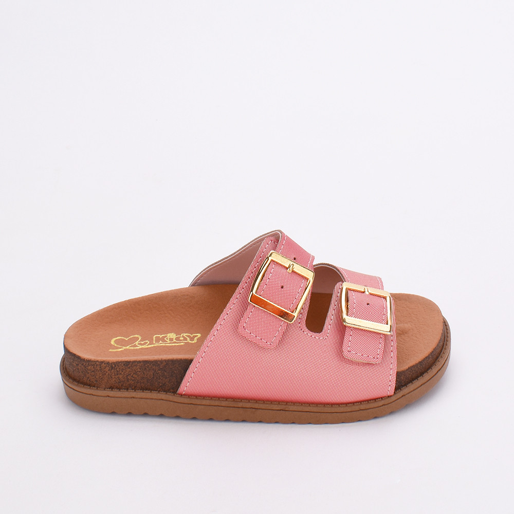 Sandália Papete Infantil Menina Kidy Fashion Com Fivela Nude - Baby & Kids Fashion