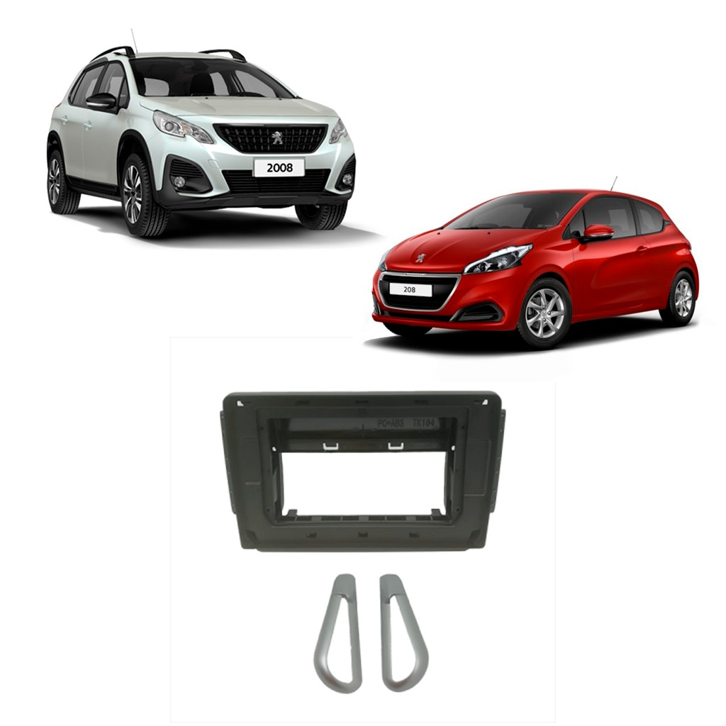 MOLDURA 2 DIN PEUGEOT 208 G1 2014 A 2020/G2 ATÉ 2019 10 POL