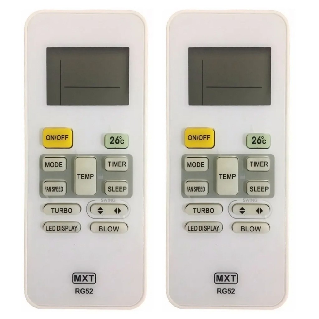 Kit 2 Controle compatível com Ar Cond Carrier Springer Rg52