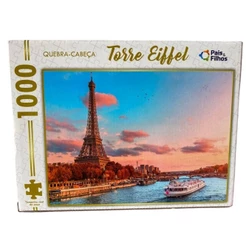 QUEBRA CABEÇA TORRE EIFFEL PARIS 1000 PEÇAS PAIS E FILHOS PUZZLE PAISAGEM PONTO TURÍSTICO FRANÇA