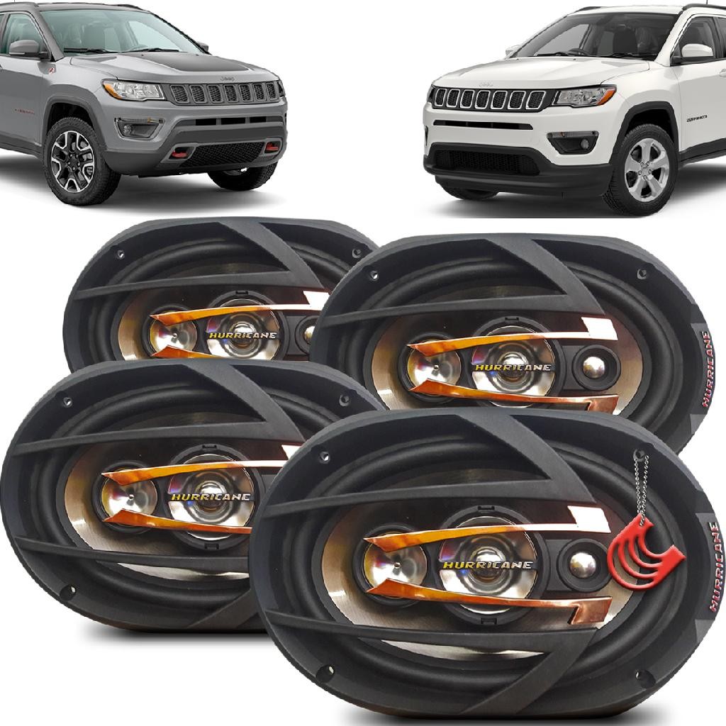 Kit Alto Falantes Dianteiros Traseiros Jeep Compass 2017/ - Hurricane Platino Quadriaxial 6x9 1200w em Oferta na Shopee