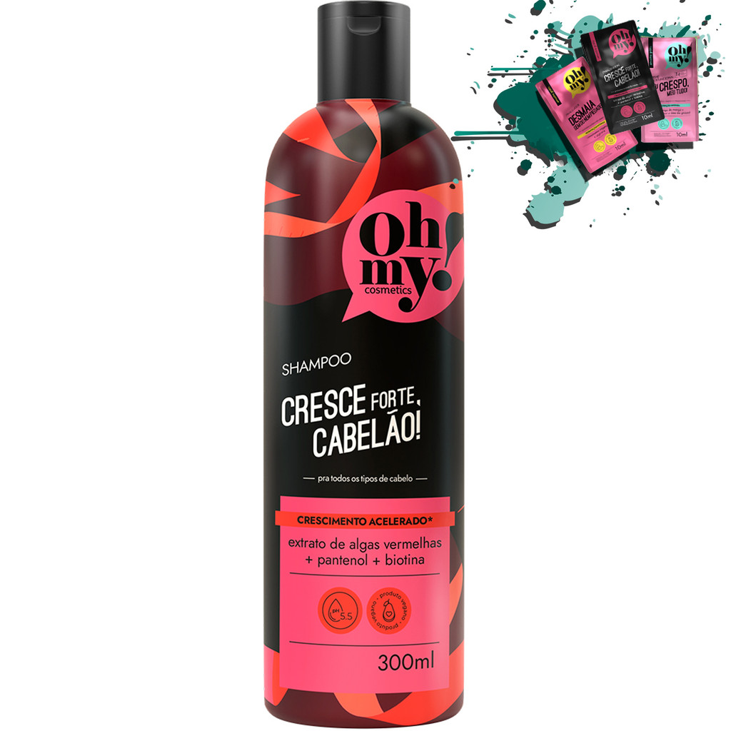 Shampoo Cresce Forte, Cabelão! 300ml Oh My! em Oferta na Shopee