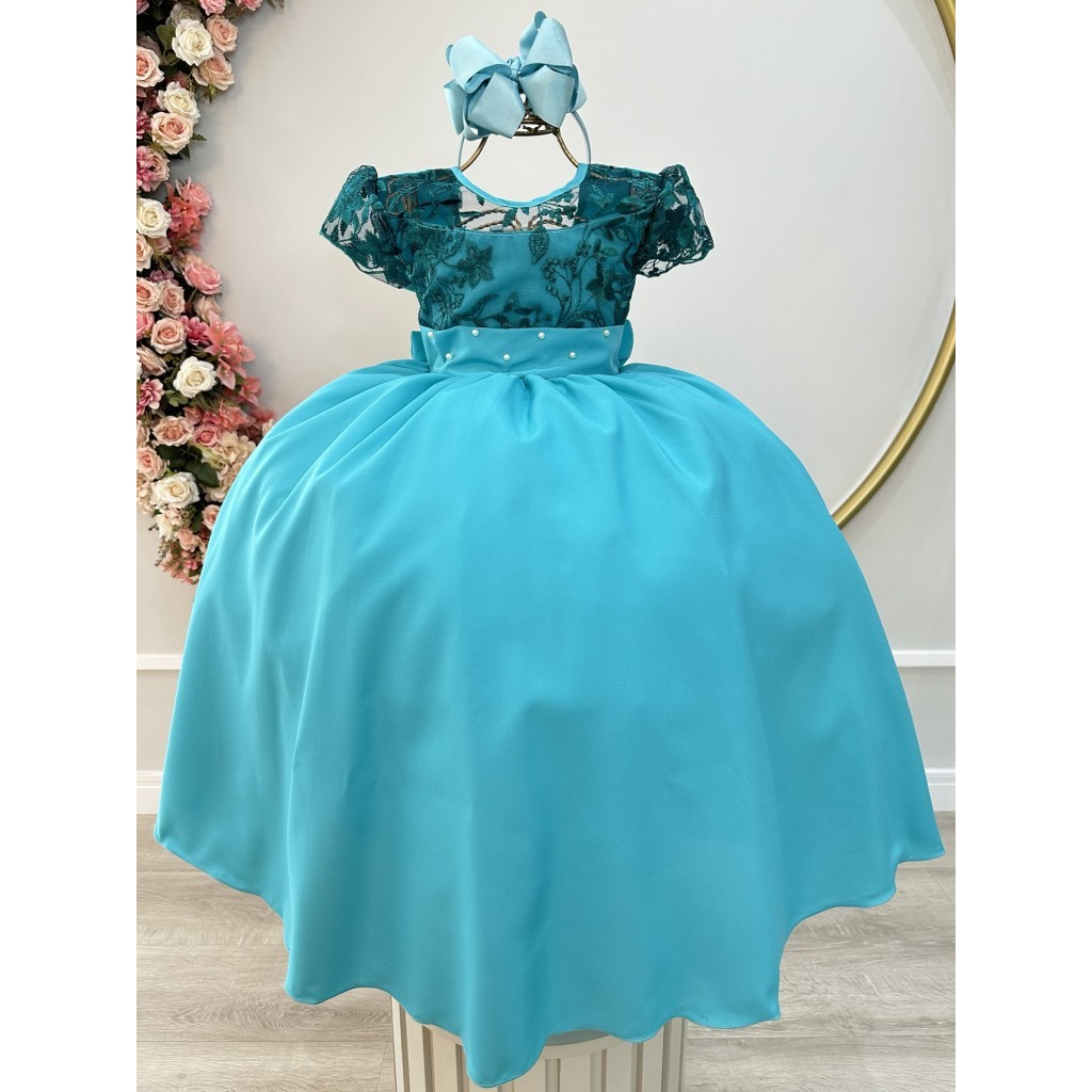 Vestido Infantil Verde Longo daminha formatura