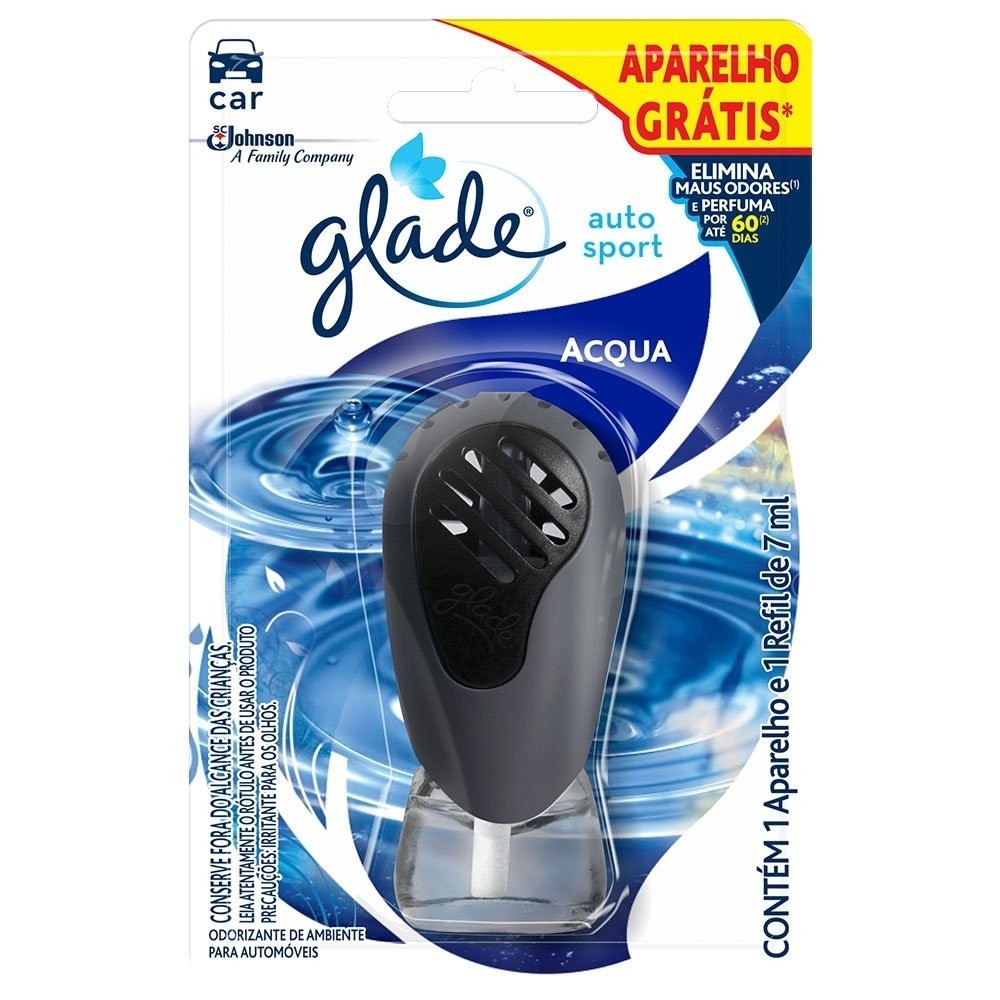 Purificador de Ar Glade Automotivo Sport Acqua 7ml + Aparelho - Spare Parts and Accessories for Vehicles