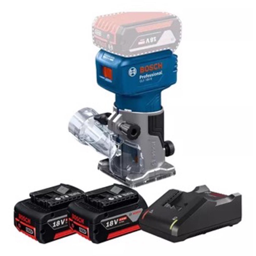 Kit Tupia Fresa Brushless Glf 18v-8 + 2x Baterias 18V 4Ah + Carregador Bosch