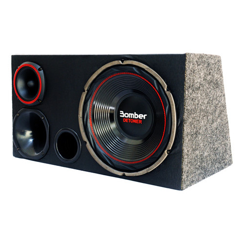 Caixa Trio Carro Som Automotivo Completa Sub Bomber Detoner