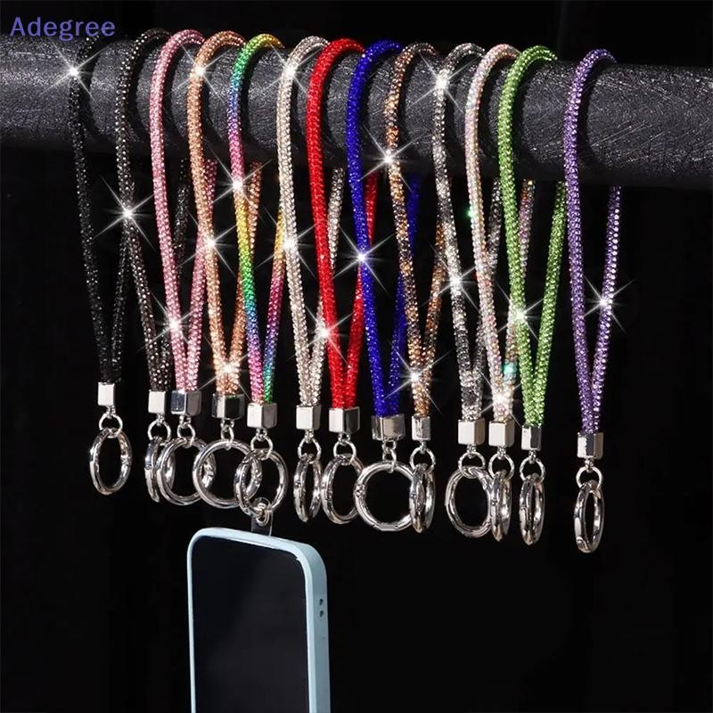 Adegree Luxo Telefone Móvel Cristal Pulseiras De Pulso Glitter Strass Cordão Chaveiro Corda Anti-Perdido Novo em Oferta na Shopee