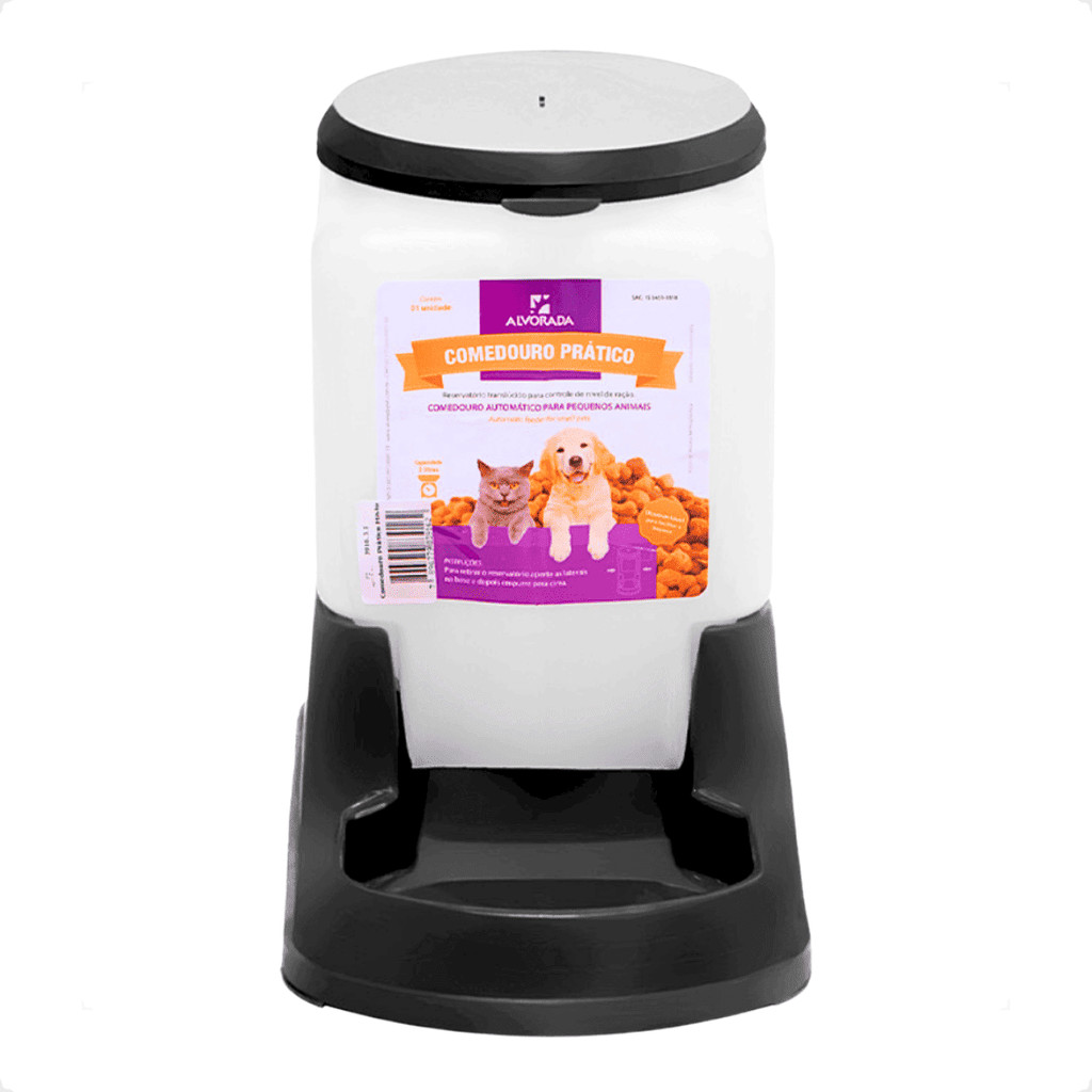 Comedouro Automatico Cachorro Gato Prático 3 litros - Alvorada Preto em Oferta na Shopee