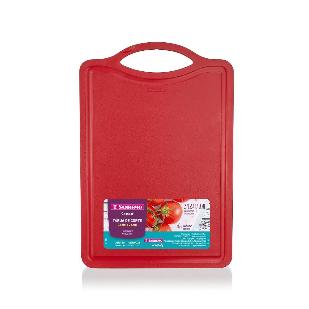Tábua de Corte Plástica Grande Vermelha 36cmx24cm Casar Sanremo - Home & Living