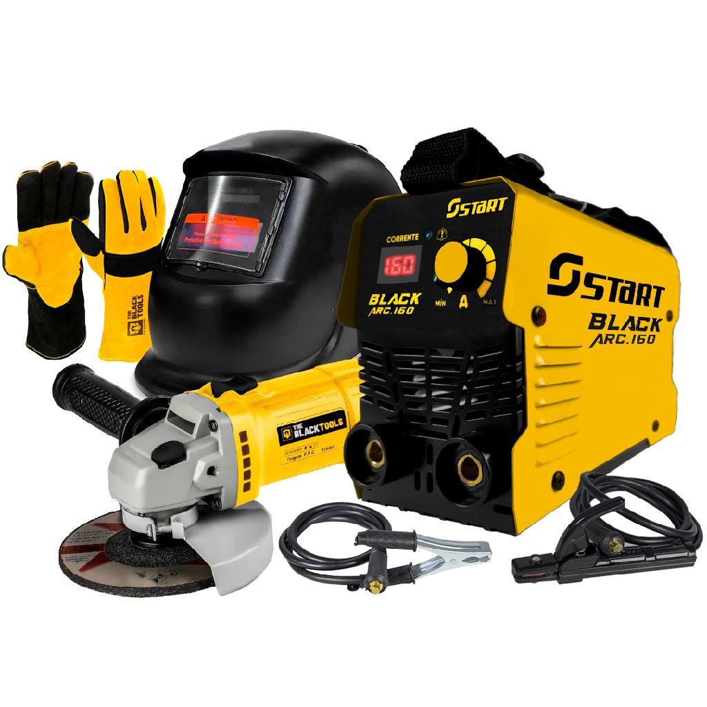 Kit Maquina De Solda Inversora 220v + Esmerilhadeira Angular 780w + Mascara E Acessórios em Oferta na Shopee