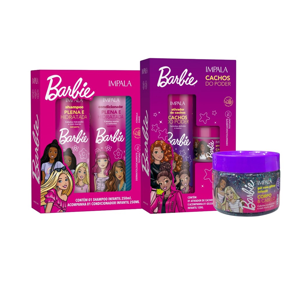 Kit Cuidado Capilar Cabelo Plena Hidrata Barbie Kids Impala