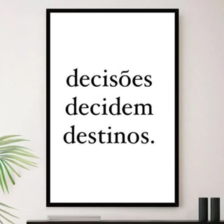 Quadro Motivacional Decisões Da Vida Decorativo em Oferta na Shopee