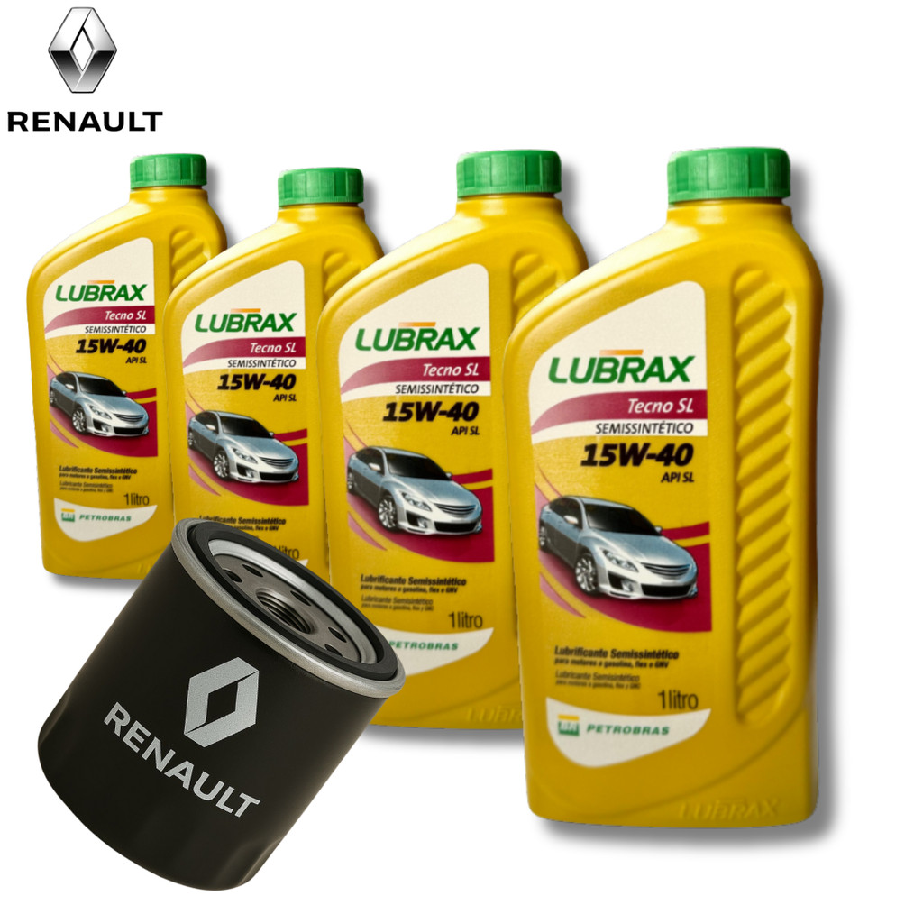 KIT REVISÃO LUBRAX 15W40 + FILTRO SANDERO (1.0 2013)