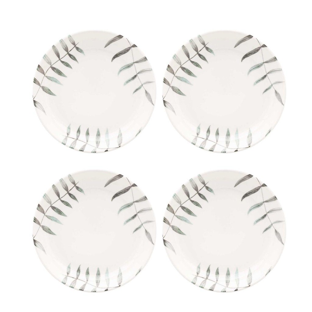 Jogo de 4 Pratos Fundos 20,5 Cm Oxford Flat Samambaia em Oferta na Shopee