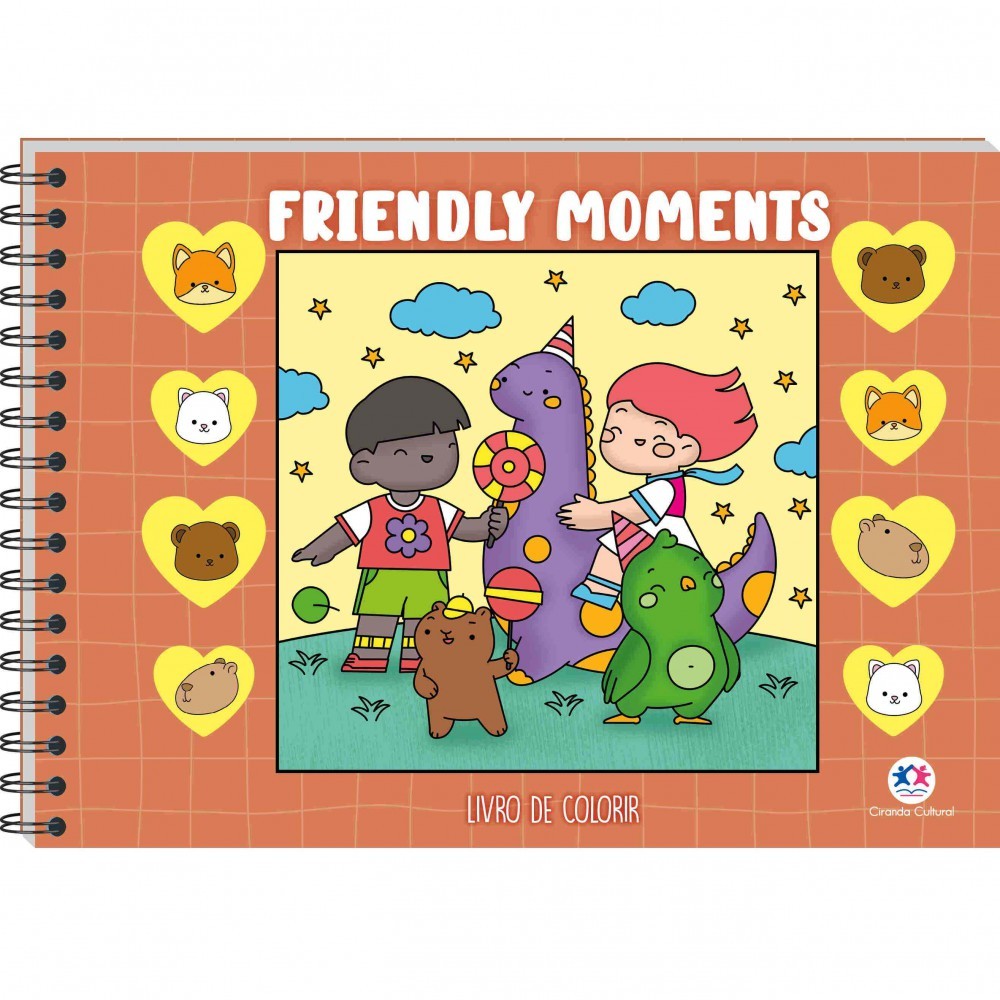 Livro Friendly Moments - Livro de Colorir