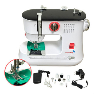 Máquina De Costura Agulha Dupla Bainha Importway Luz E Cortador Cor Branco 110V/220V em Oferta na Shopee