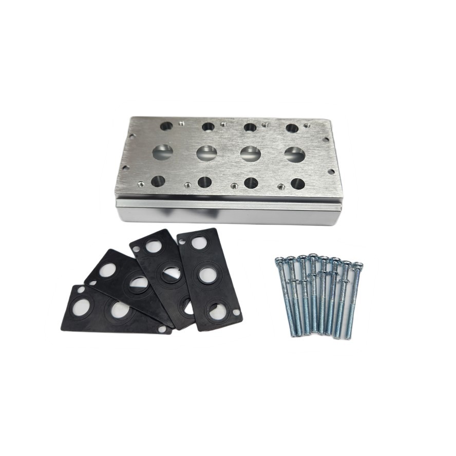 Bloco Manifold Para 4 Válvulas Pneumáticas 4v200