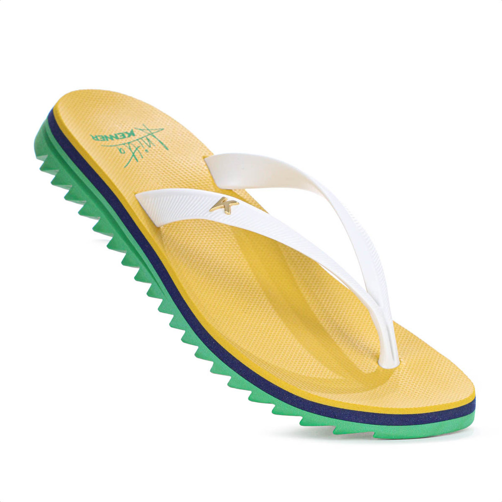 Chinelo Kenner Ibiza Brasil Anitta Amarelo Verde e Azul - Feminino em Oferta na Shopee
