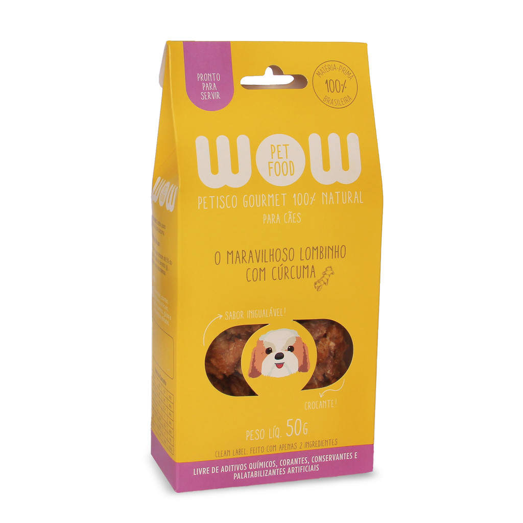 Petisco Natural Wow Pet Food Lombinho com Cúrcuma Cães 50g