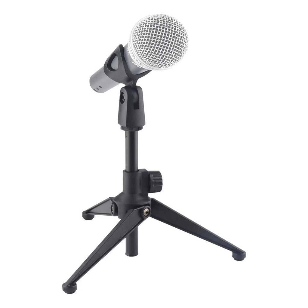 Base Tripé De Mesa Hélice Para Microfone Dinâmico Podcast