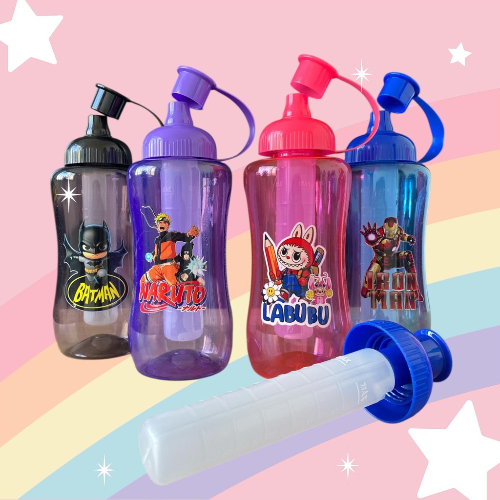 Garrafa Squeeze Infantil Desenho 600ml Com Suporte de Gelo em Oferta na Shopee