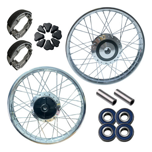 Par Roda Cg Titan/fan 150 Cubo Diamantado Lona+rol+bucha+esp