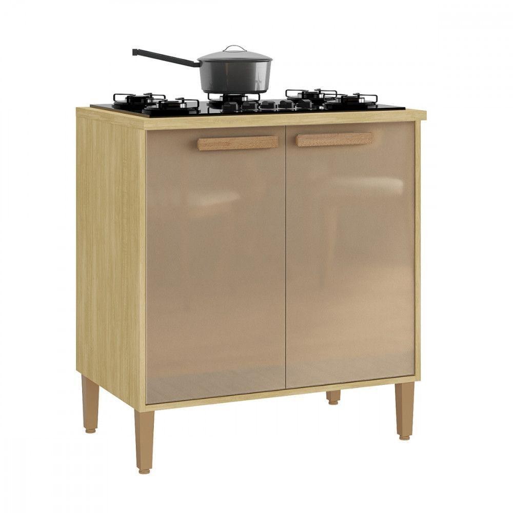 Balcão Para Cooktop 4 Ou 5 Bocas Munique Wood Madeirado E Reflecta - Home & Living