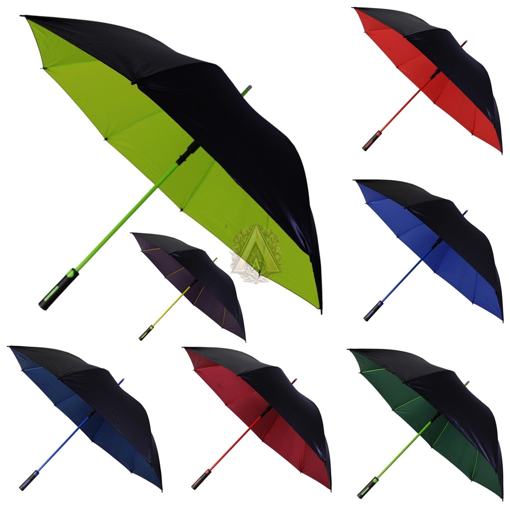 Guarda Chuva Grande Automático Preto Tecido Com Blackout Reforçado Proteção Solar / SZJ-040