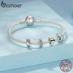 Bamoer 925 Prata Esterlina Panda Gato Estrela Pingente Acessórios Coleção Pulseira