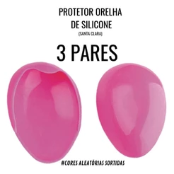 3 Pares De Protetor De Orelha De Cabeleireira De Silicone Flexível Da Santa Clara