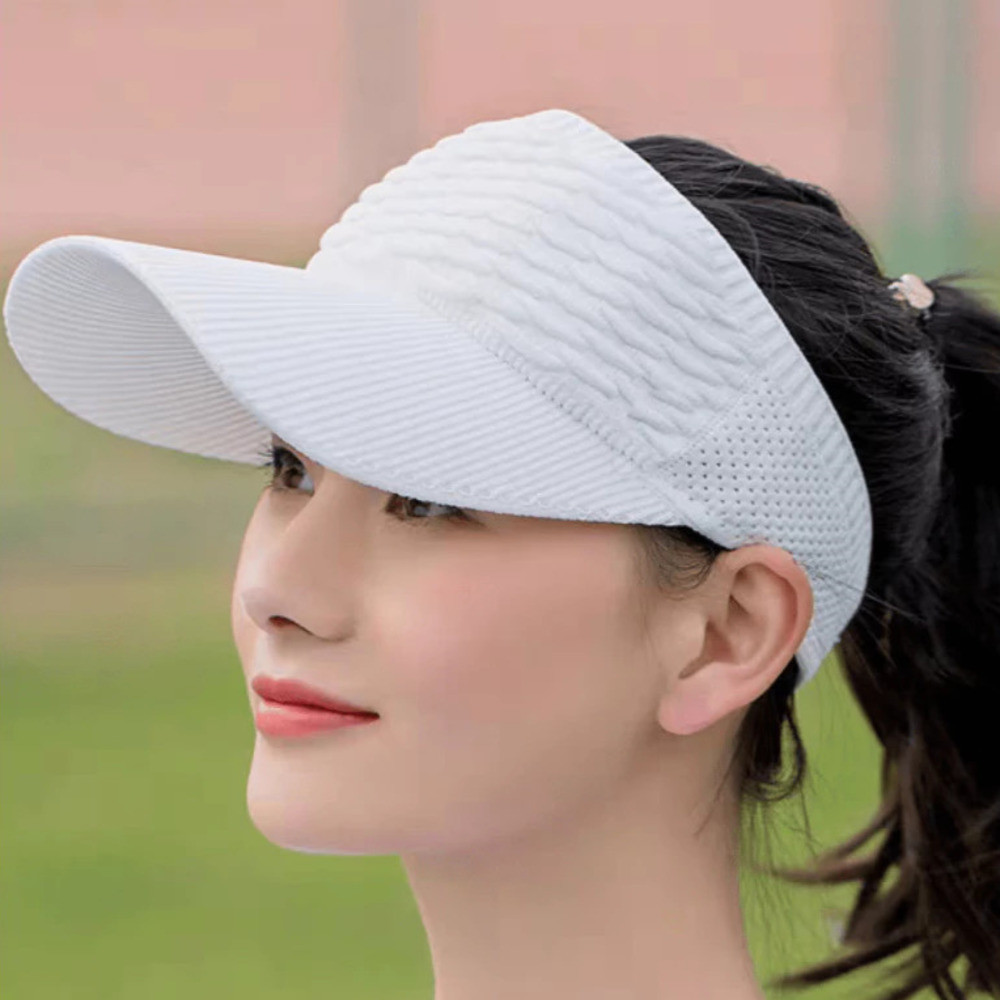 Viseira Feminina de Aba Longa - Proteção UV / Tecido Respirável / Conforto e Estilo Casual / Poliéster e Elastano - WL