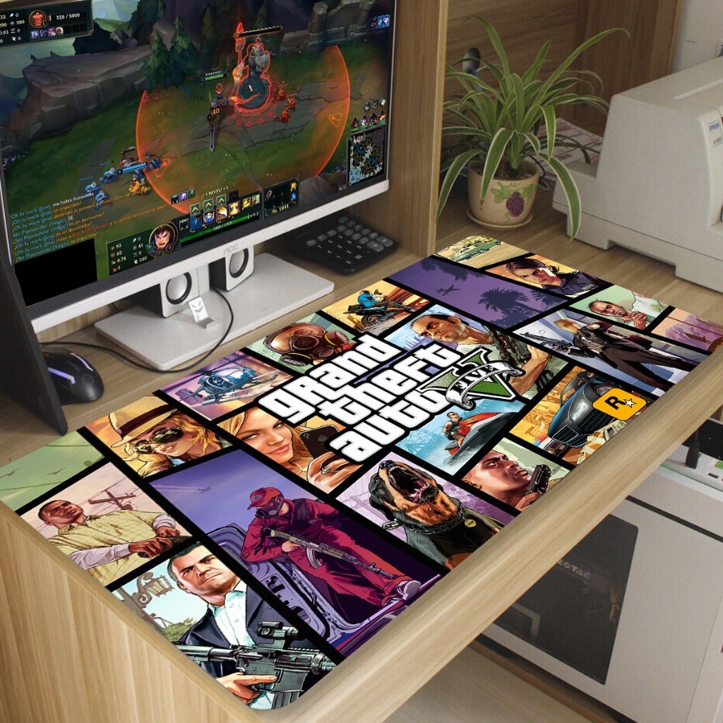 Mouse Pad GTA Antiderrapante Diversas Estampas 70x35 cm